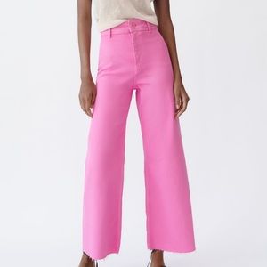 Zara Sz 2 Pink Jeans High Waisted ZW Sailor Straight Jeans